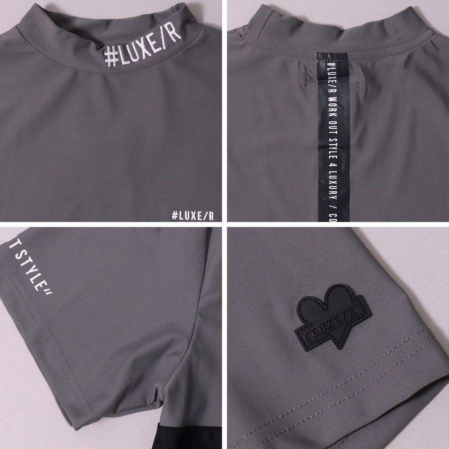 送料無料】切り替え ストレッチ 吸水速乾 モックネック Tシャツ メンズ