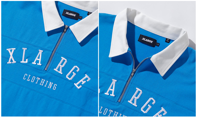 エクストララージ X-LARGE RUGBY ZIP S/S SHIRT ラガーシャツ 