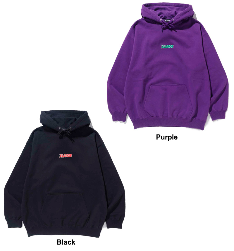 XLARGEジップパーカー紫 XLARGE パーカー PIGMENT DYED EMBOSS LOGO ZIP HOODED SWEAT