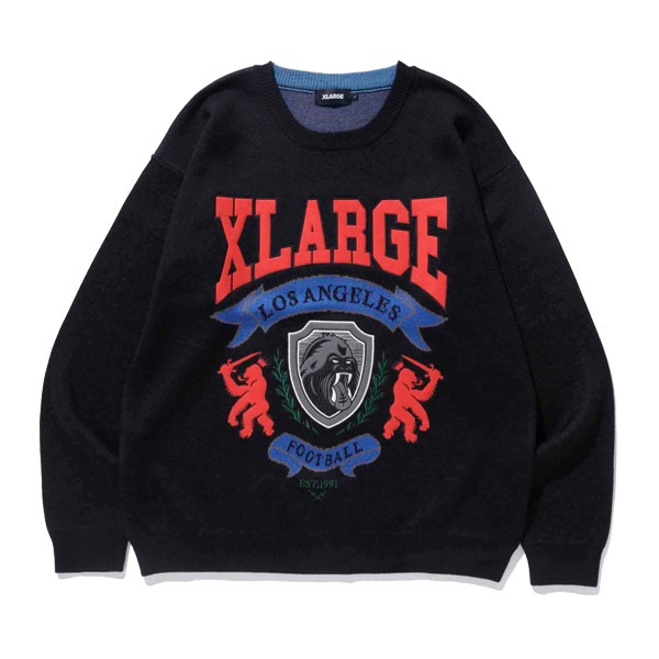 エクストララージ(X-LARGE) EMBLEM LOGO CREWNECK KNIT クルーネック...