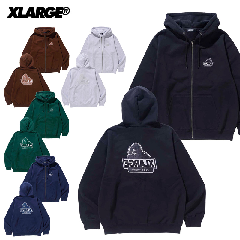 XLARGE エクストララージ BACKSIDE SLANTED OG ZIP HOODED