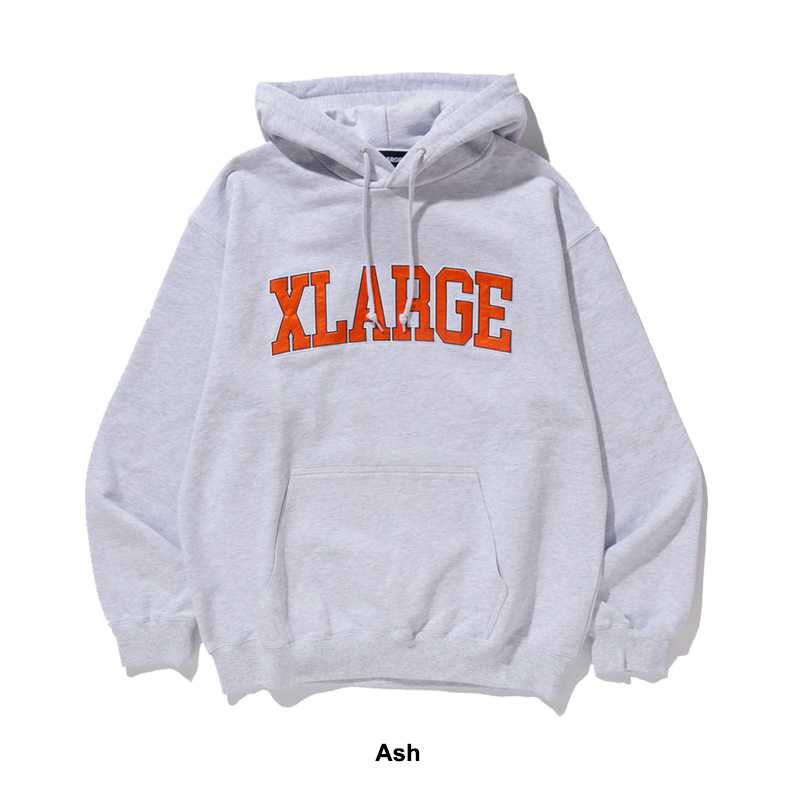 X-LARGE COLLEGE LOGO HOODED XL ASH メンズ XLARGE（エクストラ ラージ） 【並行輸入】エクストララージ XLARGE