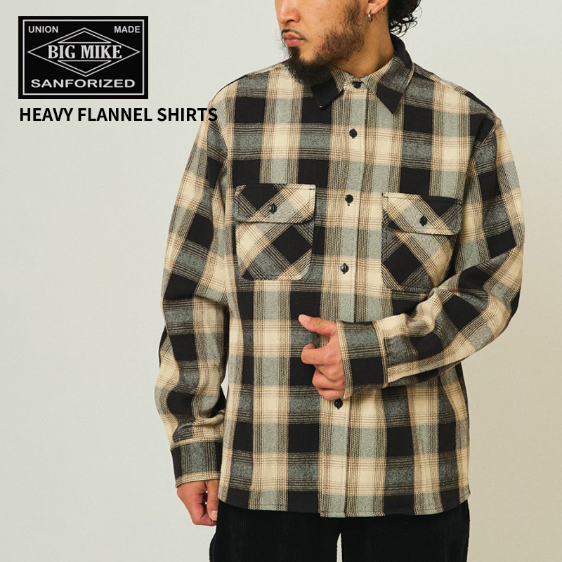 BIG MIKE ビッグマイク / HEAVY FLANNEL SHIRTS ヘビーフランネルシャツ (101935) メンズ (2019秋冬) BIG MIKE（ビッグマイク） メンズ 長袖シャツ ヘビー フランネルシャツ