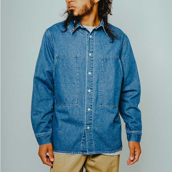 BIG MIKE（ビッグマイク） メンズ 長袖シャツ デニム ユーティリティー