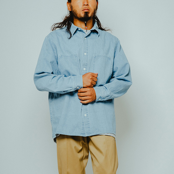 BIG MIKE（ビッグマイク） メンズ 長袖シャツ デニム ユーティリティー