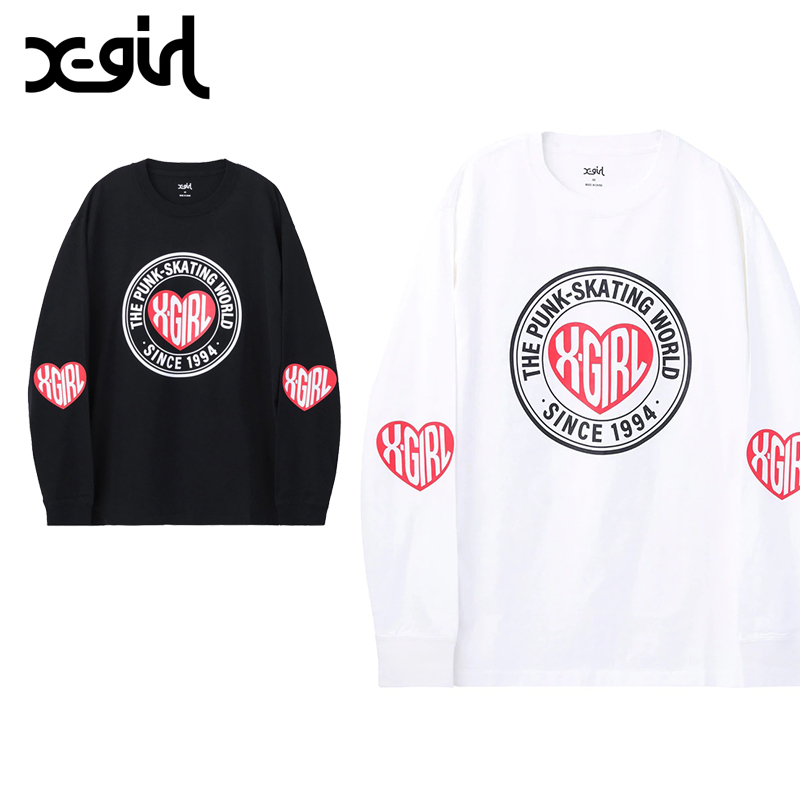 X-girl エックスガール HEART LOGO L S TEE 長袖Tシャツ ロンT