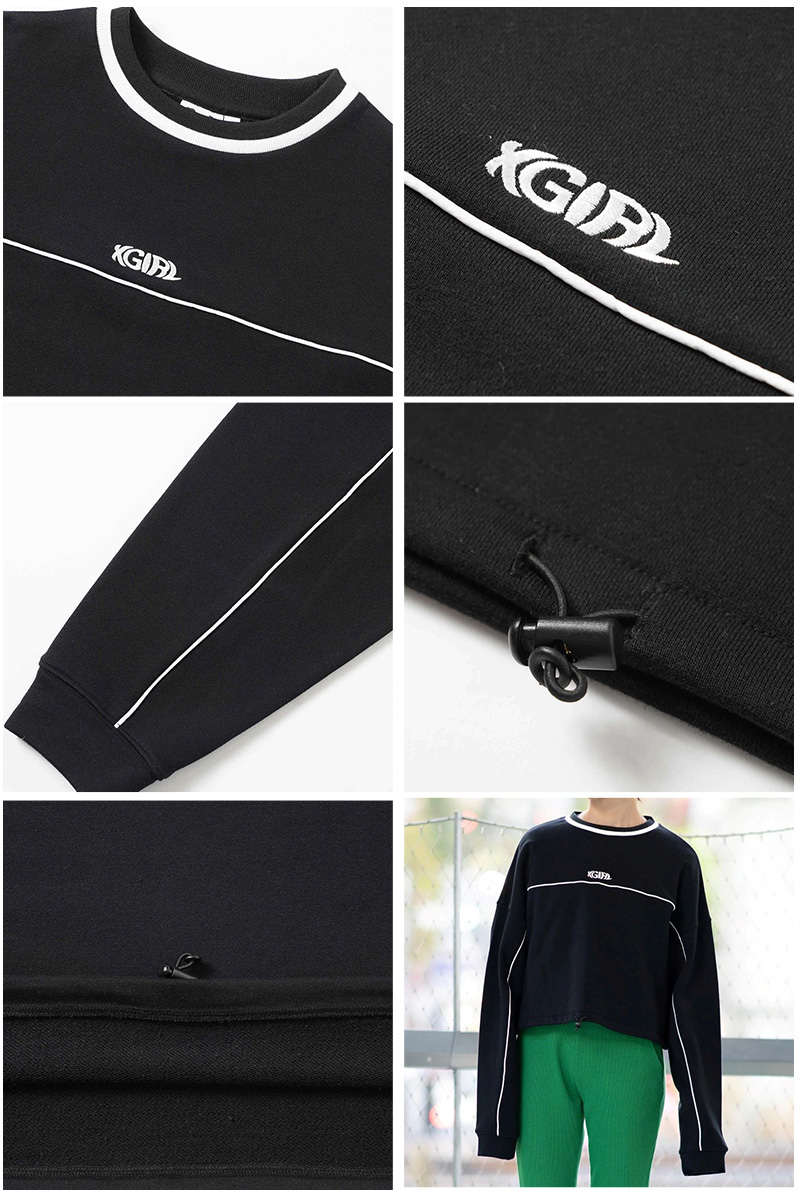 X-girl 【並行輸入】エックスガール CONTRAST LINE CROPPED