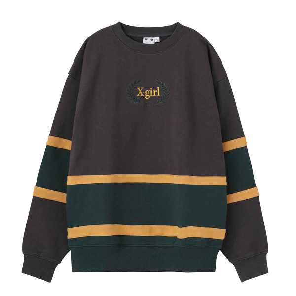 【並行輸入】エックスガール X-girl COLLEGE LOGO CREW SWEAT TOP クルーネック スウェット レディース X-girl 【並行輸入】エックスガール COLLEGE LOGO CREW SWEAT
