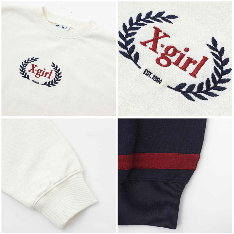 X-girl 【並行輸入】エックスガール COLLEGE SWEAT TOP クルー