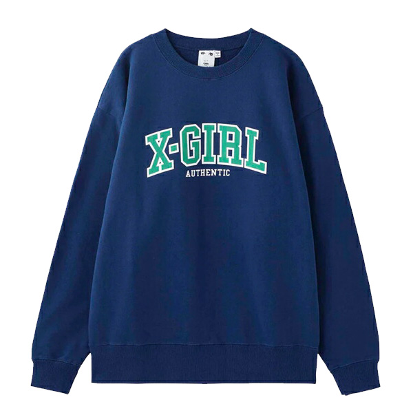 エックスガール X-girl  COLLEGE LOGO CREW SWEAT TOP  クルーネック スウェット  レディース [AA]｜neo｜04