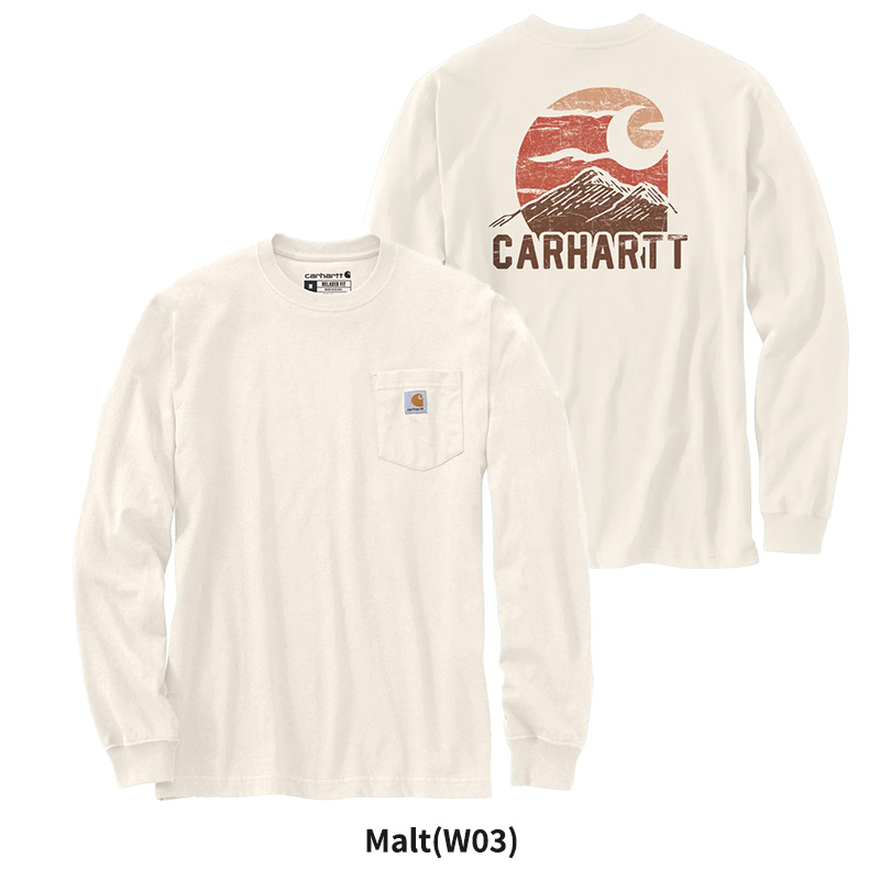 (取寄) カーハート メンズ リラックスド-フィット ヘビーウェイト Ls マウンテン グラフィック T-シャツ - メンズ Carhartt men Relaxed Heavyweight LS Mountain Graphic T-Shirt - Men's Greenstone Heather Carhartt（カーハート） 【並行輸入品】カーハート メンズ 長袖Tシャツ