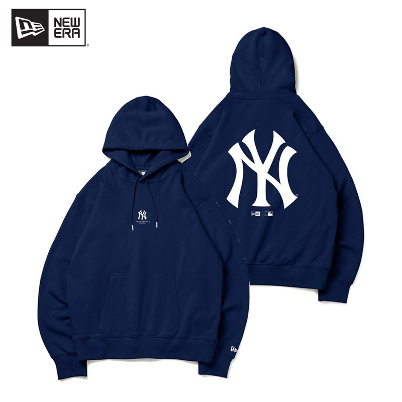 ニューエラ NEW ERA 裏毛 スウェット プルオーバーフーディー MLB Apparel ニューヨーク・ヤンキース ネイビー ユニセックス メンズ レディース NEW ERA ニューエラ 裏毛 スウェット プルオーバーフーディー