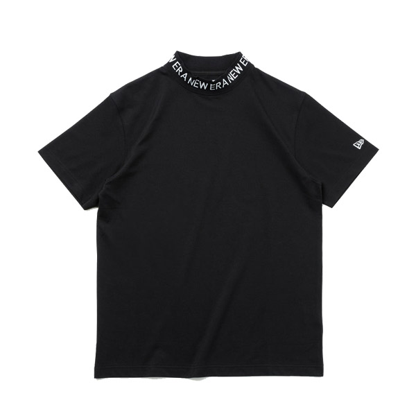 ニュー エラ NEW ERA 半袖 鹿の子 ミッドネック Tシャツ ブラック × ホワイト ゴルフ ...