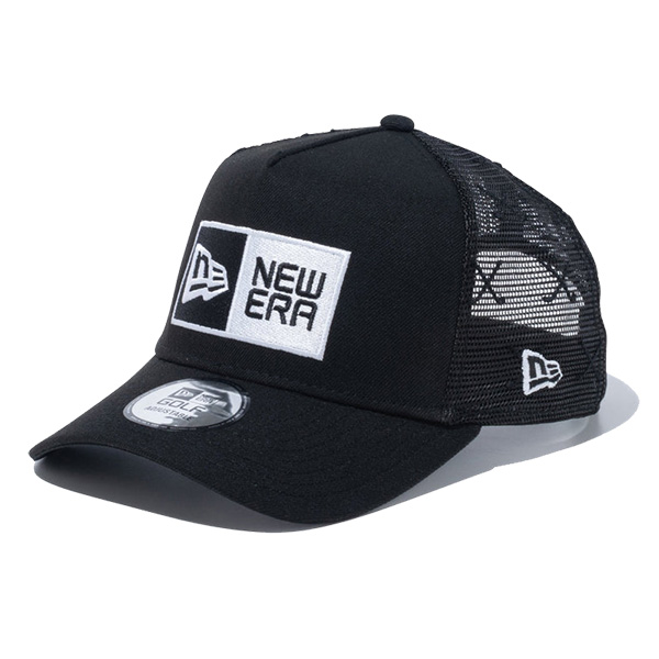 ニュー エラ NEW ERA 9FORTY A-Frame トラッカー Mesh Embroidery ボックスロゴ ブラック ゴルフ キャップ 帽子｜neo｜02