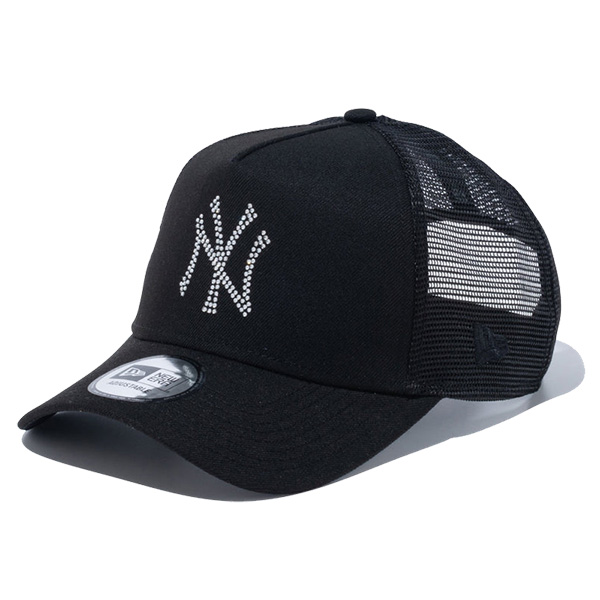 ニュー エラ NEW ERA 9FORTY A-Frame トラッカー Rhinestone ニューヨーク・ヤンキース ブラック メッシュ キャップ  帽子
