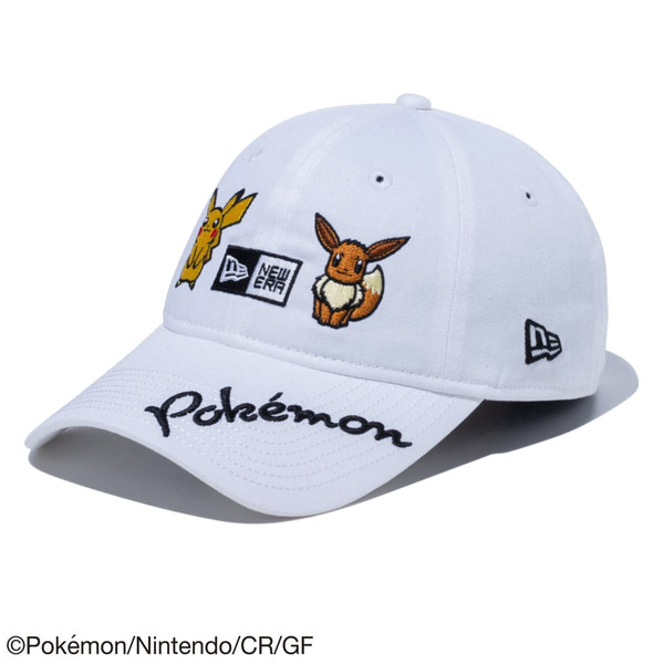 ニュー エラ NEW ERA 9TWENTY ロングバイザー Pokemon ポケモン ピカチュウ イーブイ ホワイト ゴルフ キャップ 帽子｜neo｜02