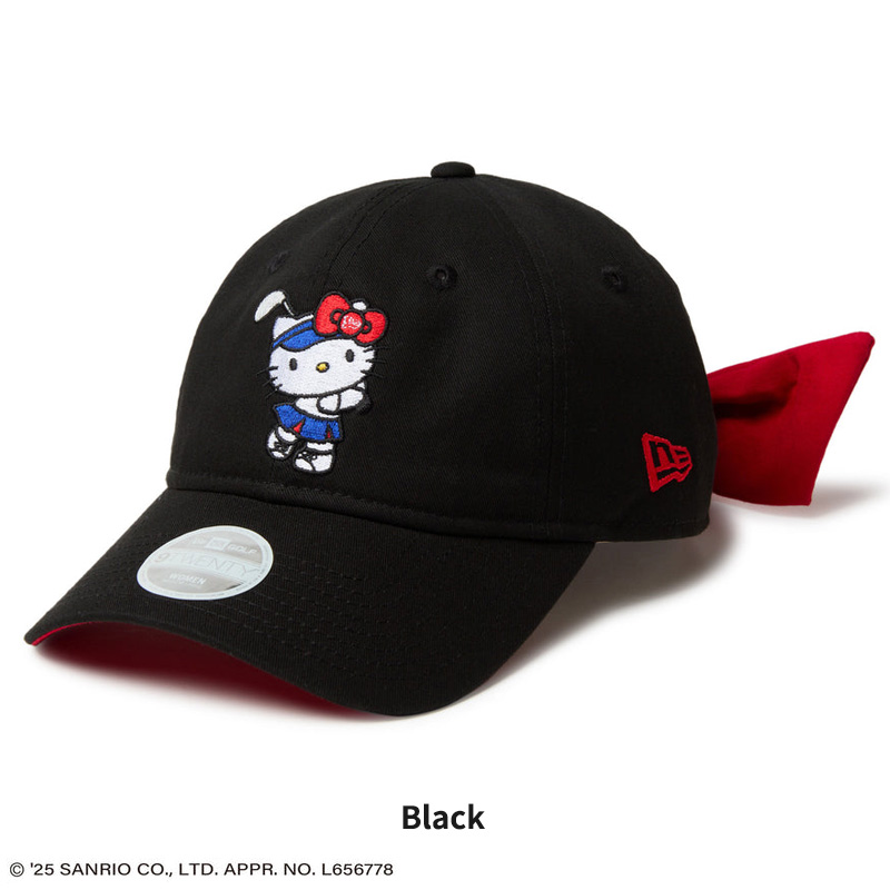 【激レア】ハローキティ 猫耳付黒い帽子 ふわふわ ファンキャップ vivitix NEW ERA ニューエラ レディース ハローキティ ゴルフキャップ