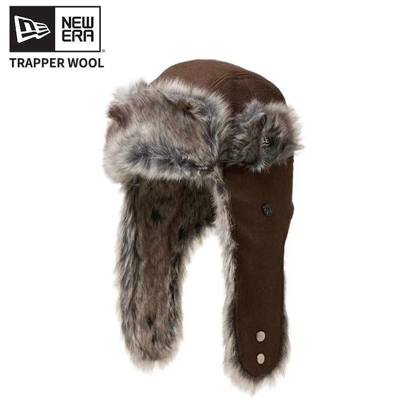 ニューエラ フライトキャップ NEW ERA トラッパー ウール ウォルナット アウトドア 帽子 秋 冬 14667620 NEW ERA（ニューエラ） フライトキャップ トラッパー ウール