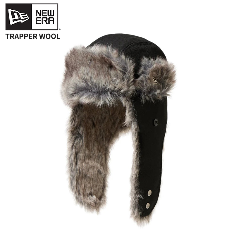 ニューエラ フライトキャップ NEW ERA トラッパー ウール ブラック アウトドア 帽子 秋 冬 14667622 NEW ERA（ニューエラ） フライトキャップ トラッパー ウール ブラック
