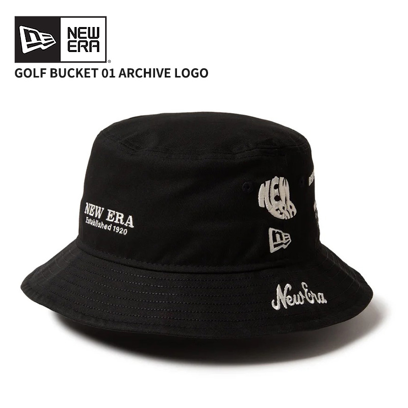 UTAA ブラック バケットハットゴルフ　ゴルフキャップ NEW ERA ニューエラ ゴルフ ユニセックス バケットハット バケハ