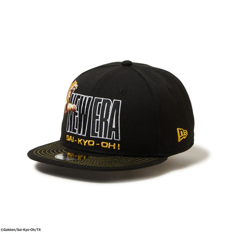 ライオン刺繍 キャップ 黒 NEW ERA（ニューエラ） キャップ 帽子 キッズ Youth 9FIFTY 最強王図鑑