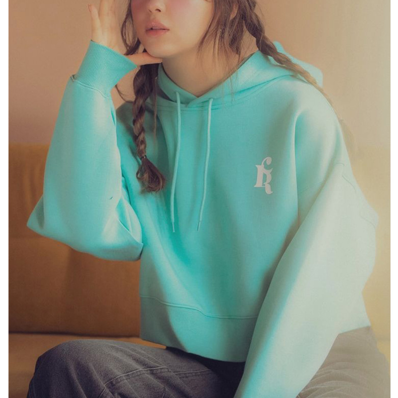 ニューエラ×カルナムール レディース ショート丈 スウェットパーカー NEW ERA×CALNAMUR テックスウェット フーディー ミントグリーン 14875703 14875703_1.jpg