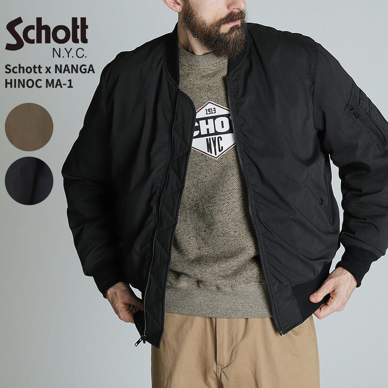 Schott N.Y.C ショット×ナンガ メンズ ヒノック MA-1 x NANGA