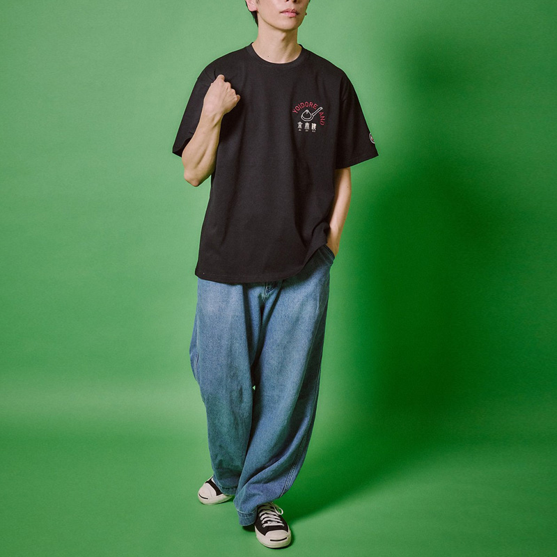ヨイドレ × ジンディンロウ 半袖Tシャツ ユニセックス YOIDORE 酔いどれ 小籠包 コラボTEE ルーズシルエット トップス Tシャツ YOIDORE ヨイドレ × ジンディンロウ 半袖Tシャツ ユニセックス