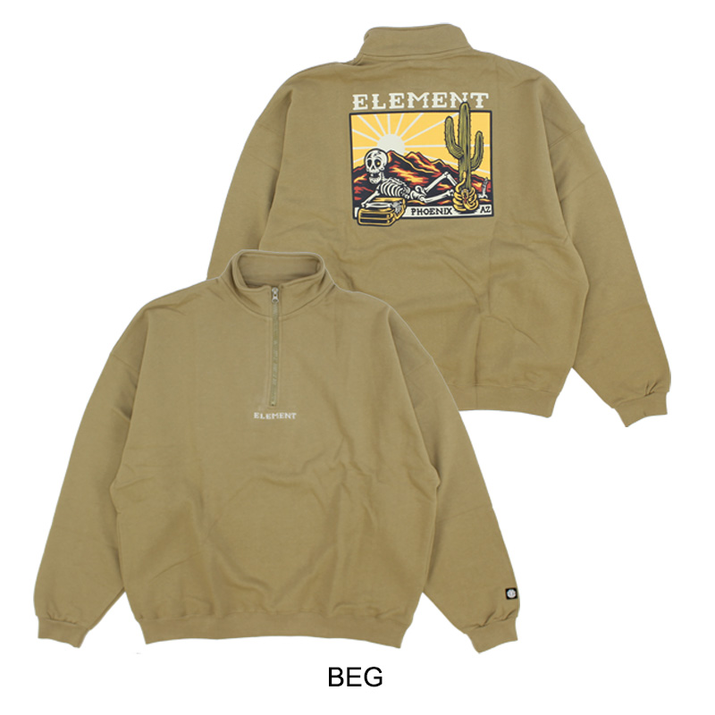 パルストレーナー　☆超美品☆ ELEMENT エレメント TIMBER DUSK HALF ハーフジップ トレーナー