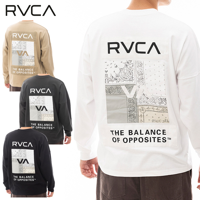 【送料無料】RVCA メンズ WARNING LT ロングスリーブＴシャツ RVCA ルーカ BANDANA LS TEE バンダナ柄 ロングスリーブTシャツ