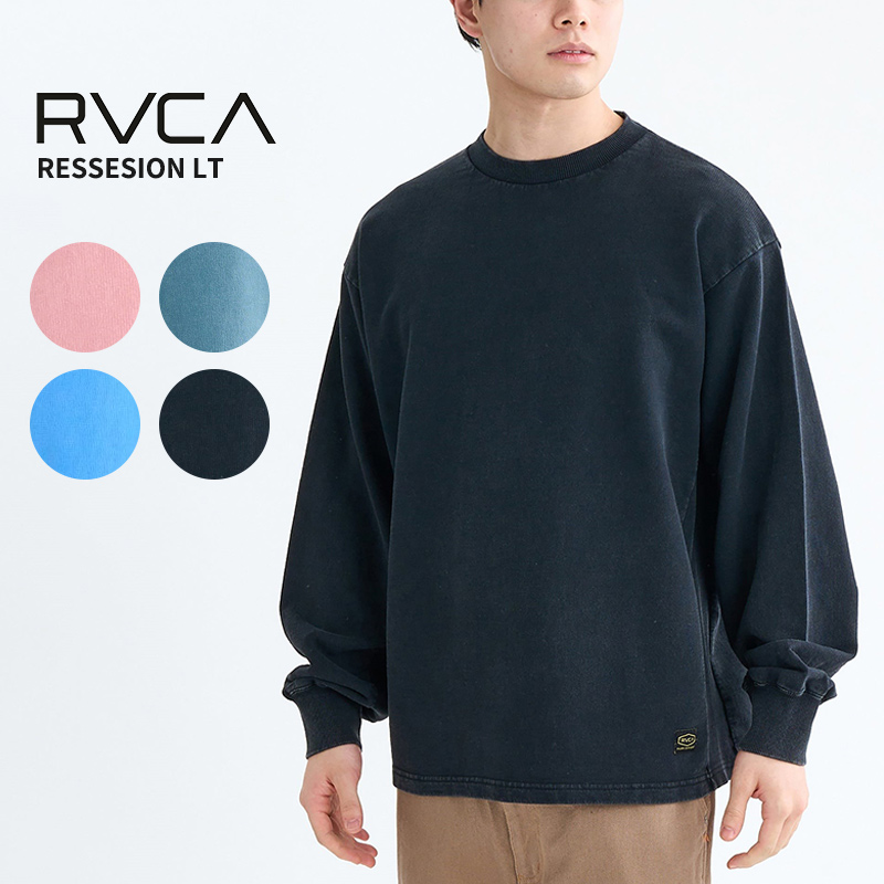 Redeye着用　キャラクターデザイン 長袖カットソー ブラック ブルー RVCA（ルーカ） メンズ 長袖Tシャツ RESSESION LT ロンT カットソー
