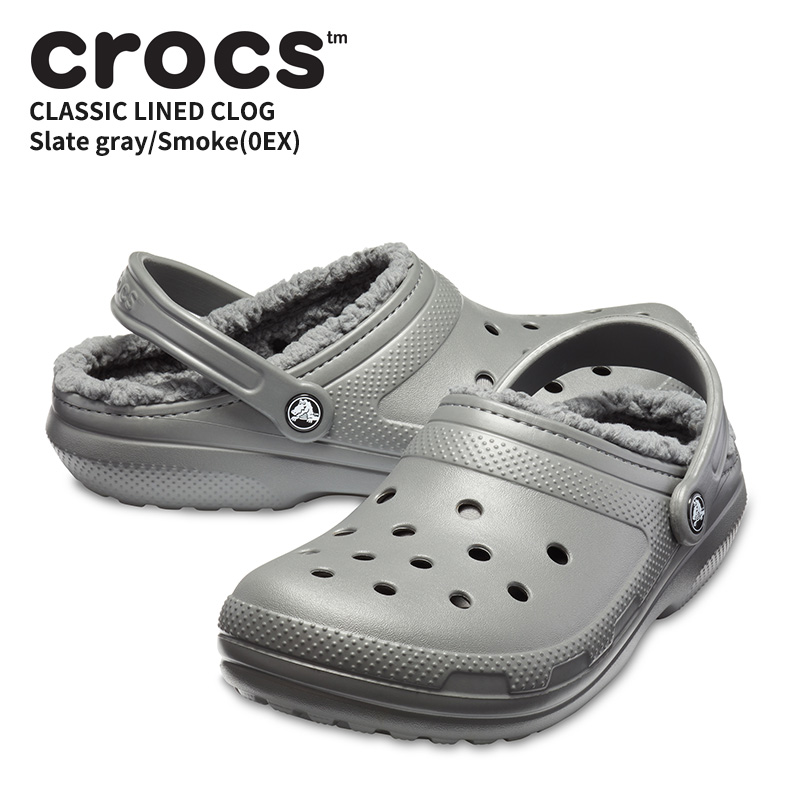 靴・ブーツ・サンダルその他 CROCS Classic Lined Clog Slate 203591-0EX cr-203591-0ex.jpg
