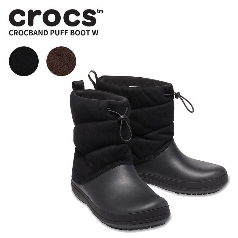 Crocband puff boot w best sale 205858 black