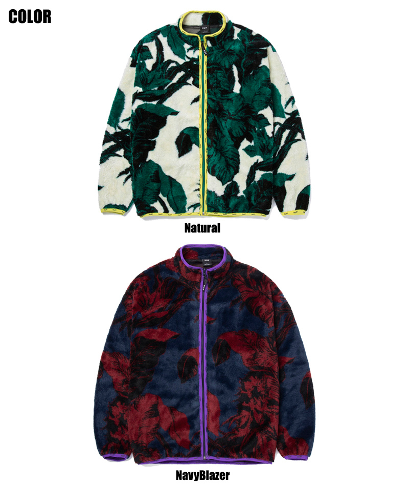 HUF ハフ SATIVA FLORAL FULL ZIP SHERPA シェルパ ジャケット 