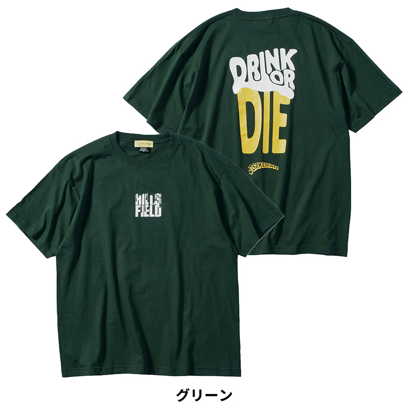 ヒルズフィールド メンズ 半袖Tシャツ HILLS FIELD ドリンク オア ダイ
