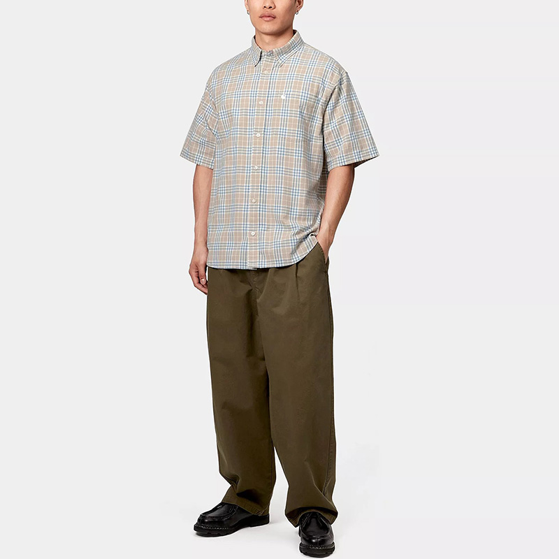 Carhartt ワークシャツ ステッチチェック Mサイズ carhartt チェック柄 半袖ワークシャツ M - メルカリ