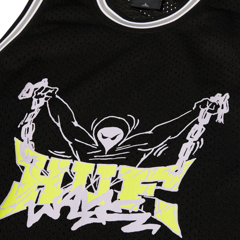 HUF バスケットボールユニフォーム XL 黒 HUF（ハフ）の「HUF X ALIENLABS BASKETBALL JERSEY / HUF 420