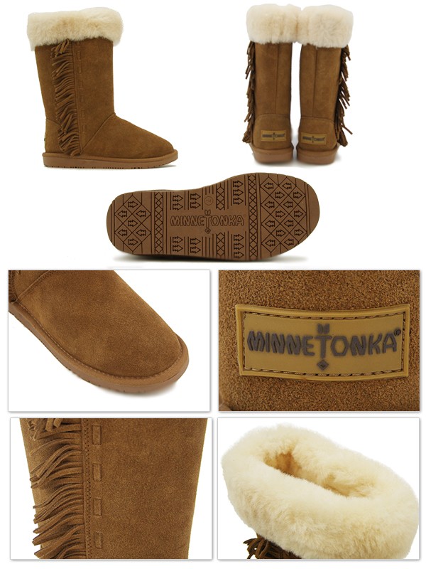 MINNETONKA ミネトンカ ブラックムートンブーツ 25センチ Minnetonka 【並行輸入】【アウトレット】ミネトンカ MINNETONKA
