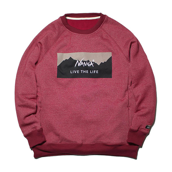 ナンガ NANGA  LIVE THE LIFE SWEATSHIRT リブザライフスウェットシャツ...