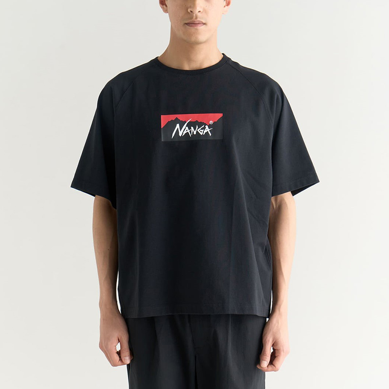 極美品 26ss【ブリーフィング】ルーズフィット Tシャツ L 黒 現行 日本製 NANGA（ナンガ） メンズ Tシャツ レディース エコハイブリッド