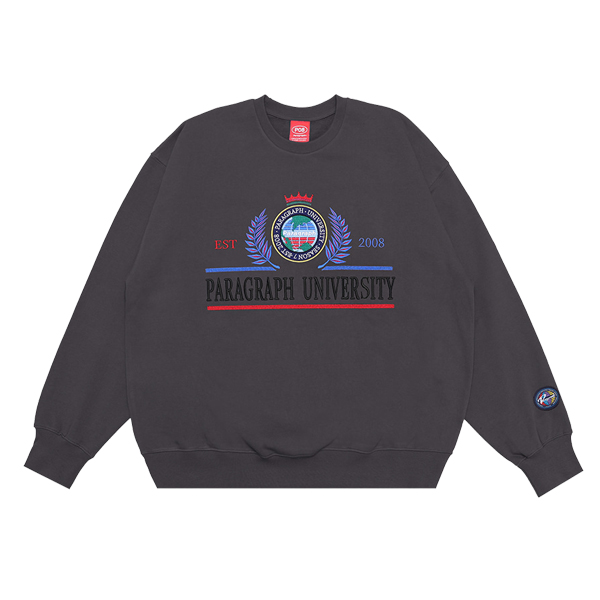 パラグラフ paragraph LAUREL EMBROIDERY SWEAT NO.004/NO.4 カレッジ