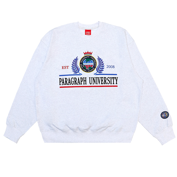 パラグラフ paragraph LAUREL EMBROIDERY SWEAT NO.004/NO.4 カレッジ