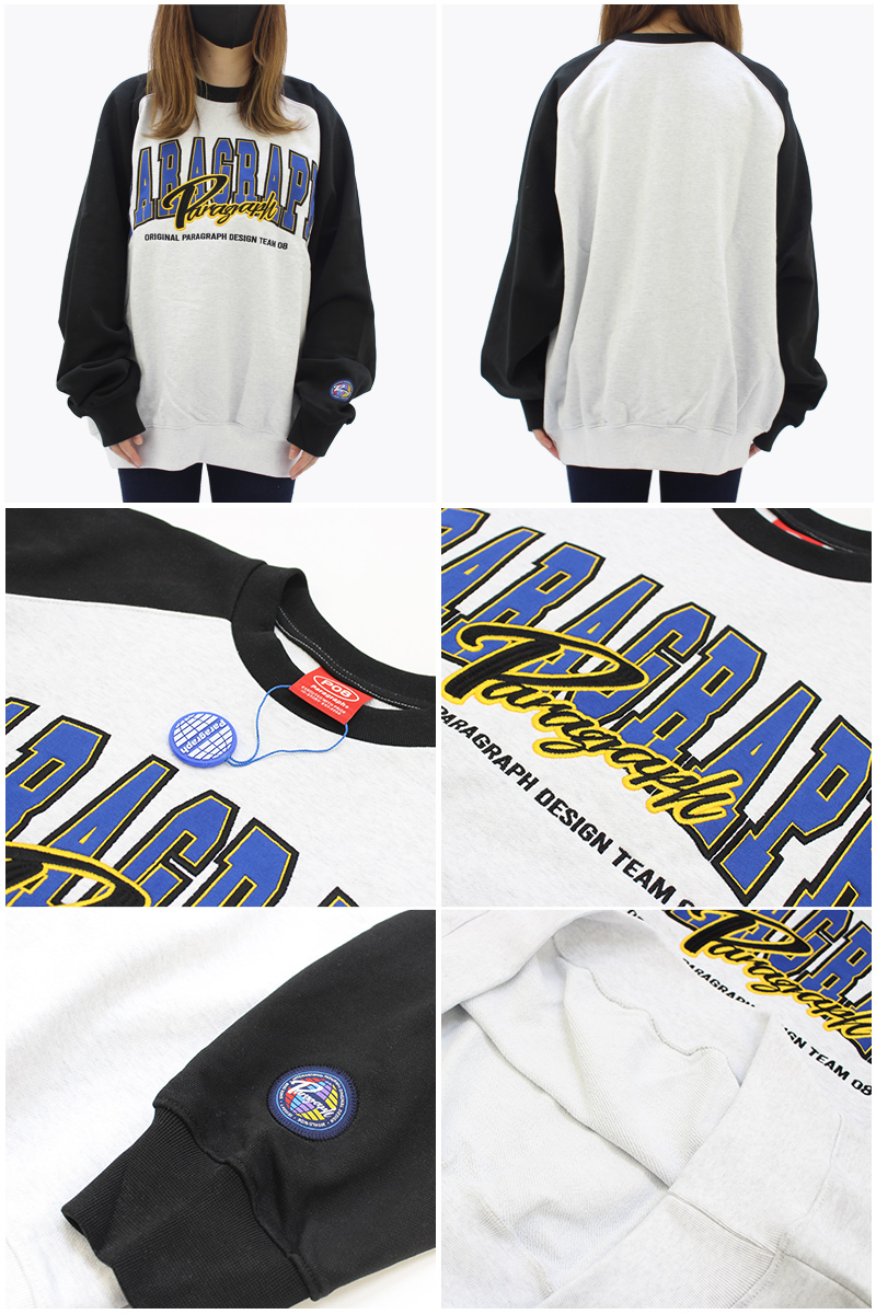 パラグラフ paragraph COLOR RAGLAN SWEAT NO.008/NO.8 ラグラン 切替