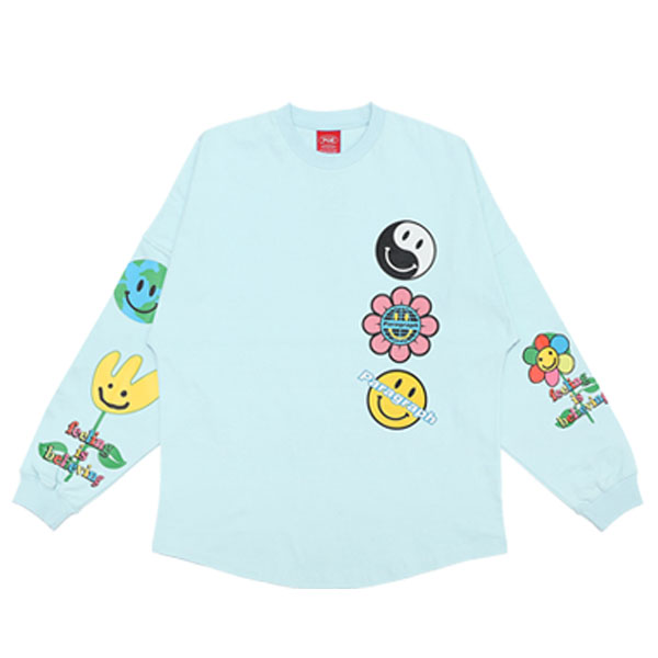 パラグラフ paragraph  FLOWER SMILE LONG SLEEVE T-SHIRT NO.009/NO.9 フラワー スマイル ロングTシャツ 長袖 ロンT  カットソー [AA]