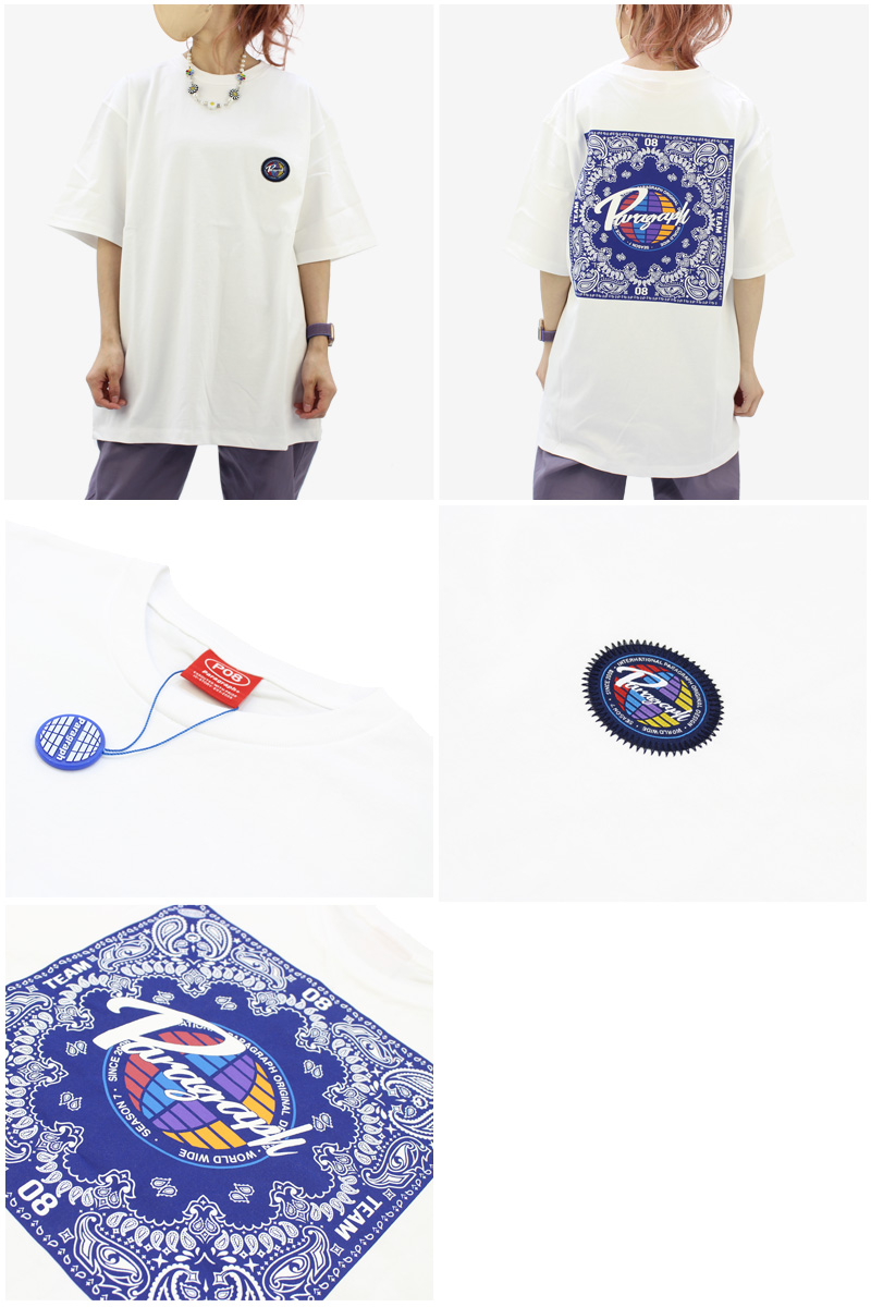 パラグラフ paragraph PAISLEY LOGO T-SHIRT NO.013/NO.13 ペイズリー