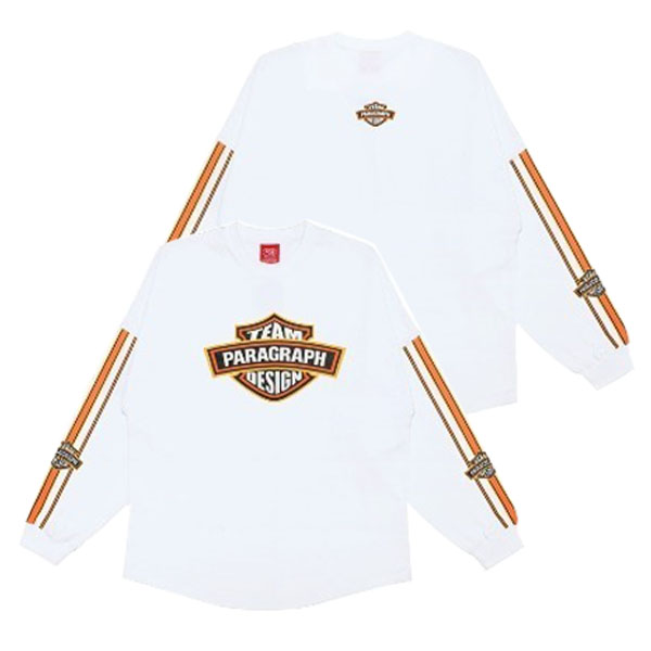 パラグラフ paragraph  TEAM SLEEVE LINE LONG SLEEVE T-SHIRT NO.018/NO.18  ロゴ ロングTシャツ 長袖 ロンT  カットソー [AA]