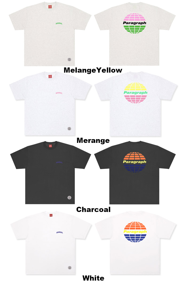 大人気❗️PARAGRAPH パラグラフ プリント アースロゴ 半袖 Tシャツ A'GEM/9 × .kom『paragraph/パラグラフ』Paragraph Logo Color