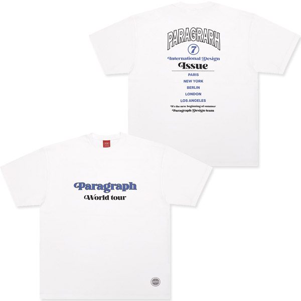 パラグラフ paragraph WORLD TOUR T-SHIRT NO.070/NO.70 ワールドツアー Tシャツ 半袖 メンズ レディース  カットソー [AA] : no-070 : Neo Globe Yahoo!店 - 通販 - Yahoo!ショッピング