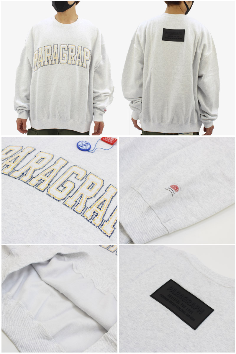 パラグラフ paragraph ARCH LOGO CREW SWEAT NO.08-013 スウェット トレーナー メンズ レディース  カットソー[AA]