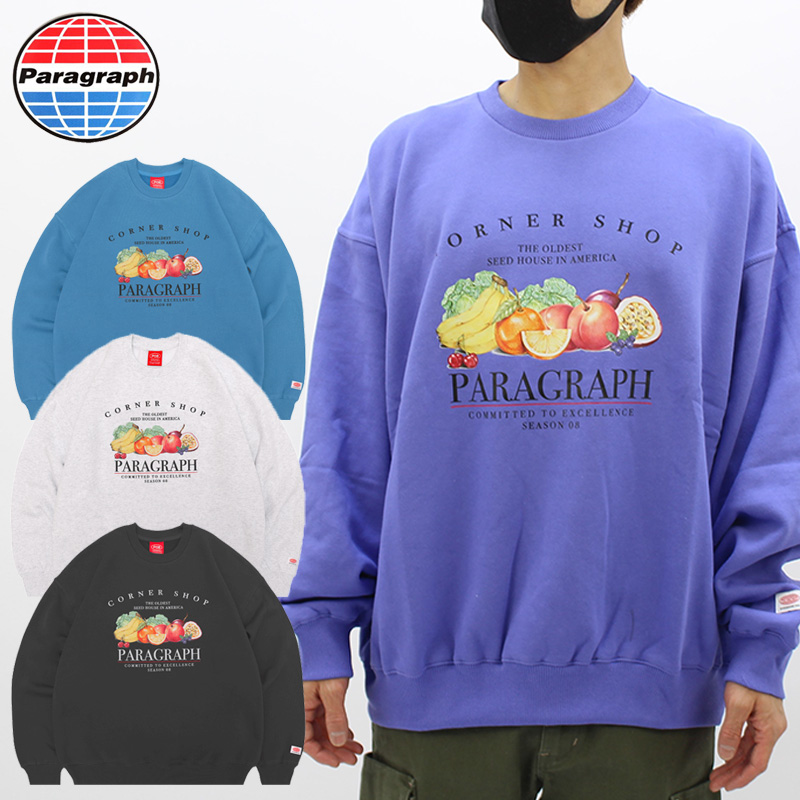 パラグラフ paragraph FRUIT LOGO CREW SWEAT NO.08-028 クルー 